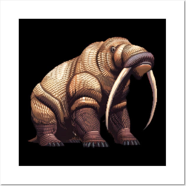 Walrus in Pixel Form Wall Art by Animal Sphere